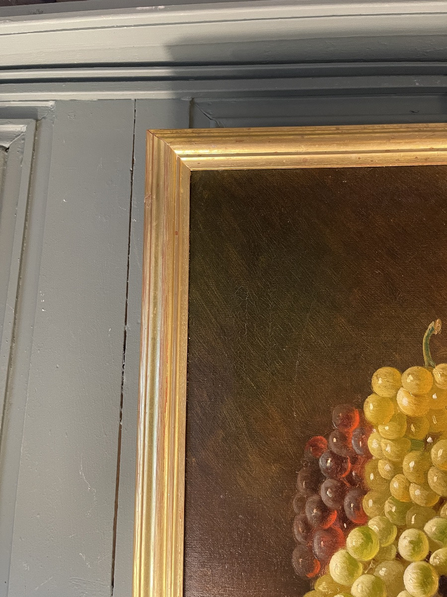 Still Life With Grapes And Peaches, 19th Century-photo-3