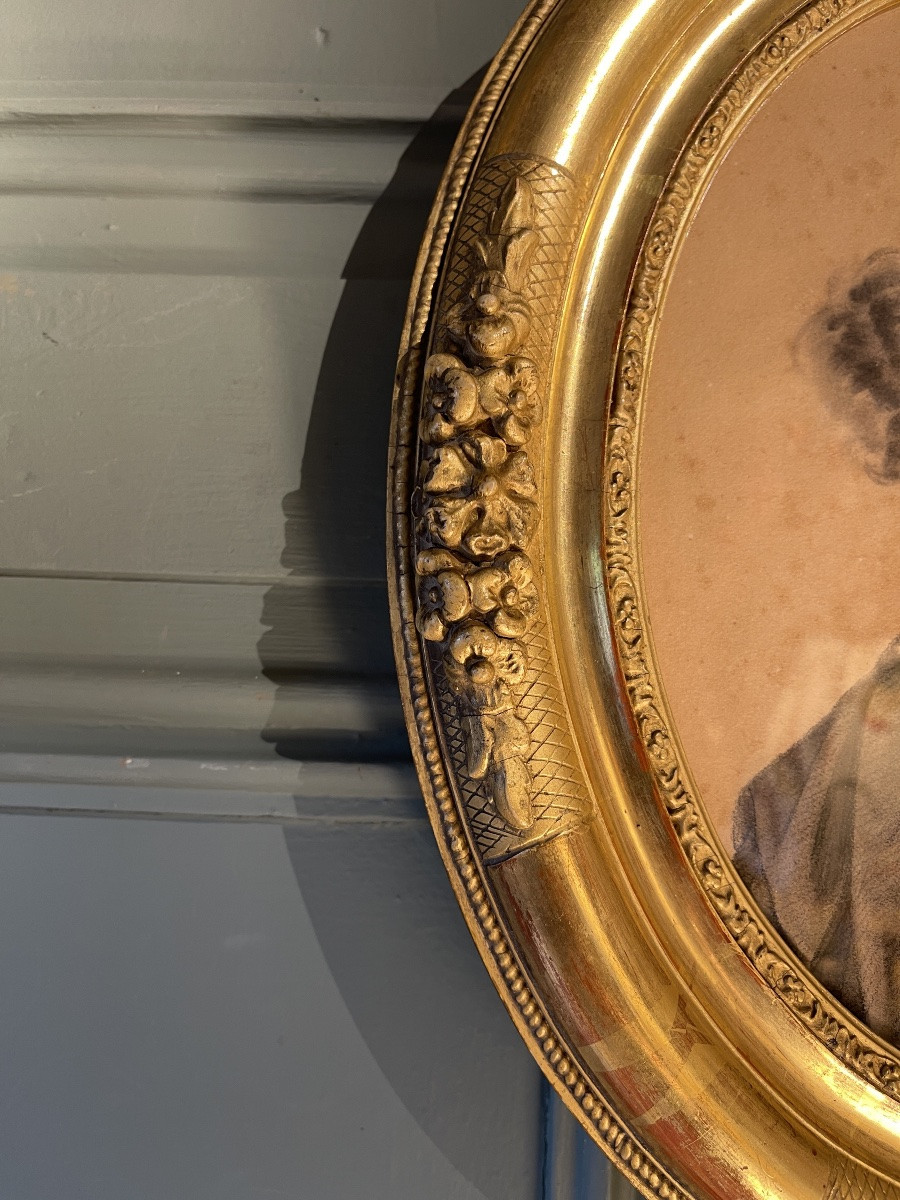 Portrait d'Une Jeune Femme à La Croix De Malte, Dessin XIXème-photo-3