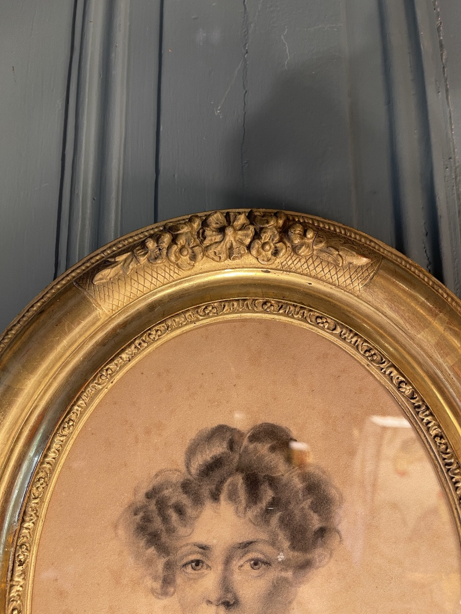 Portrait d'Une Jeune Femme à La Croix De Malte, Dessin XIXème-photo-4