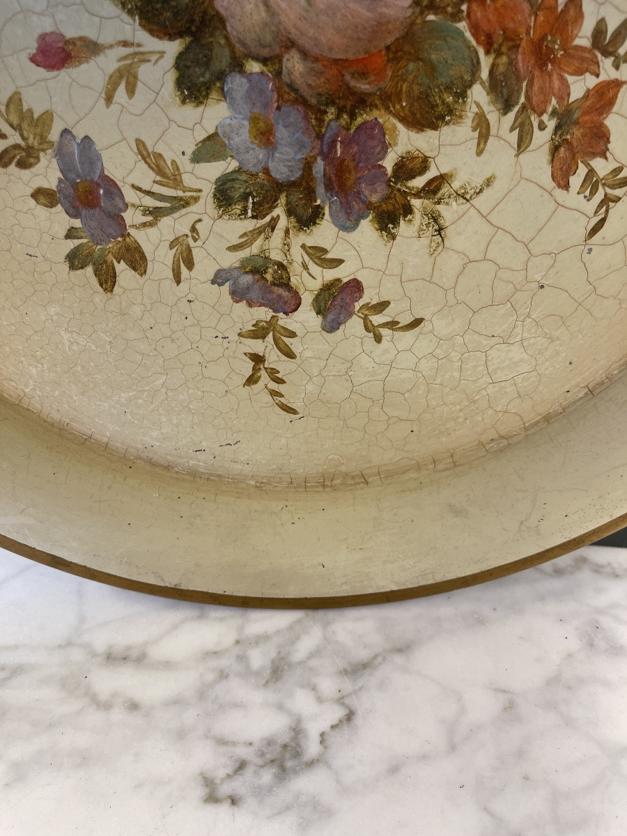 Painted Sheet Metal Tray, Diameter 35 Cm-photo-3