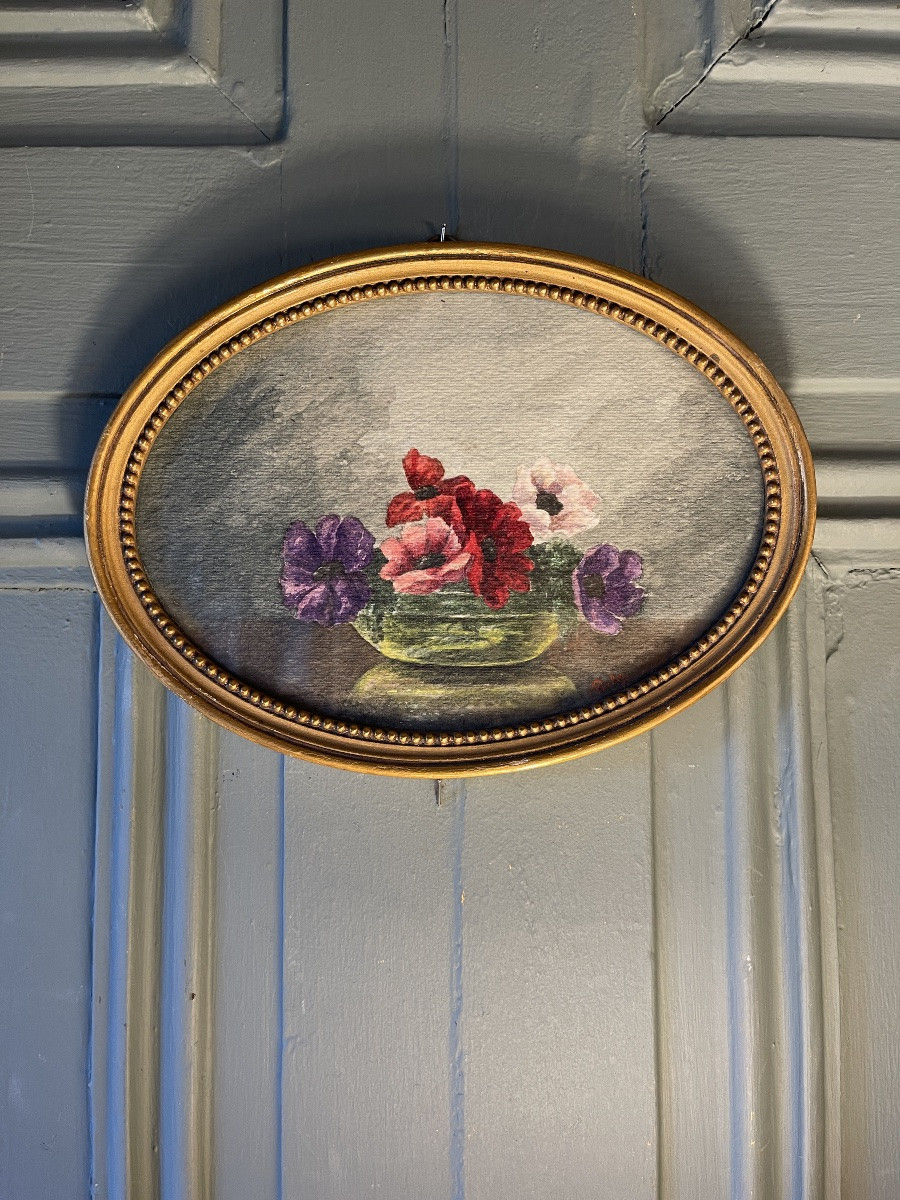 Small Watercolor Of Flowers, Anemones-photo-2