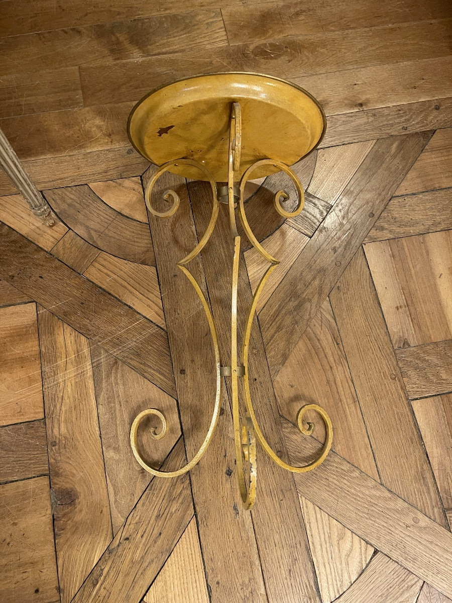 Petit Guéridon Tripode En Fer Forgé , Hauteur 50 cm-photo-3