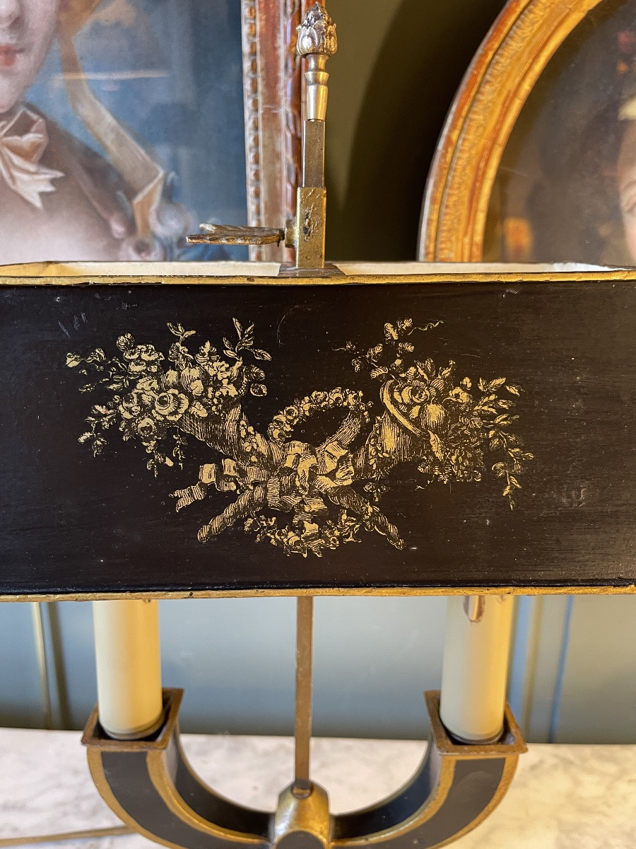 Bouillotte Lamp With Floral Decor, Height 40 Cm-photo-3