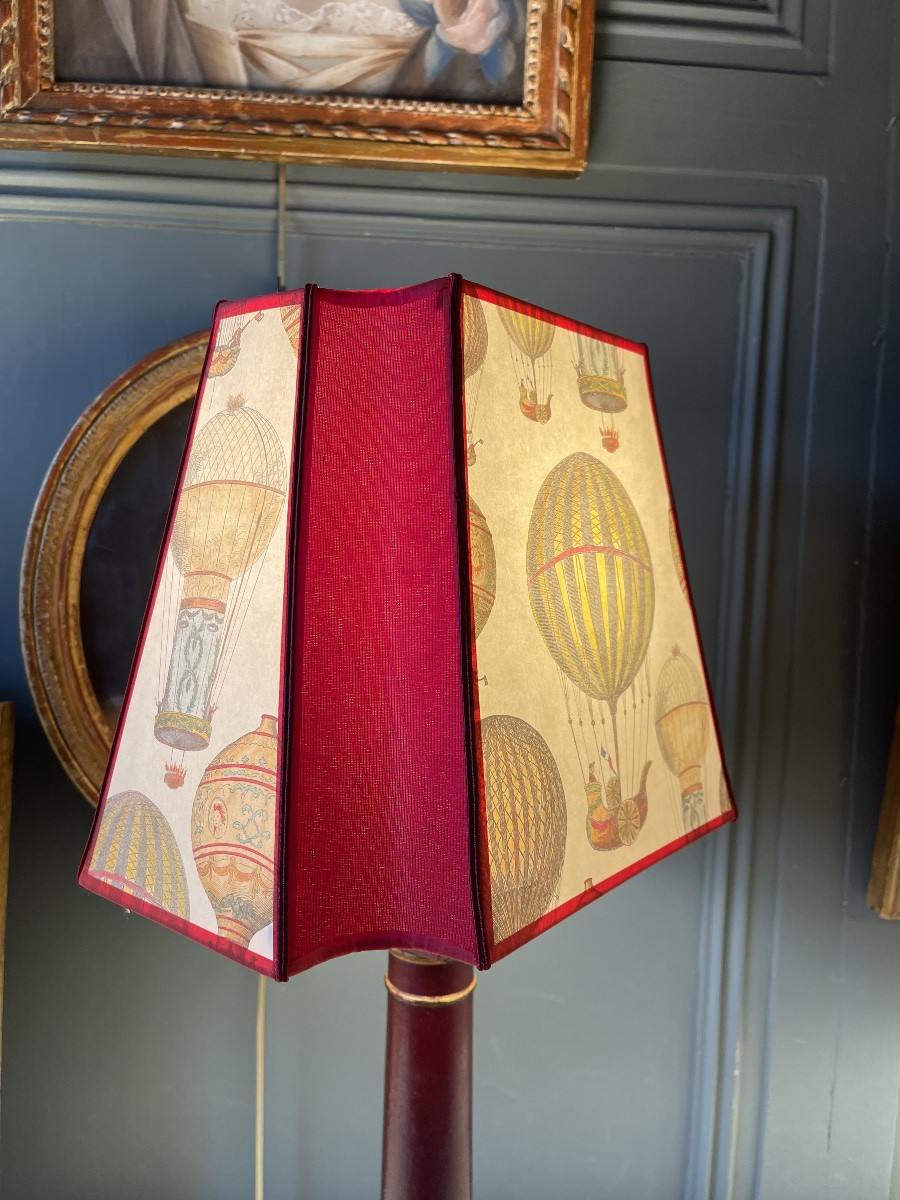 Lampe en tôle peinte XIXème, hauteur 62 cm-photo-2
