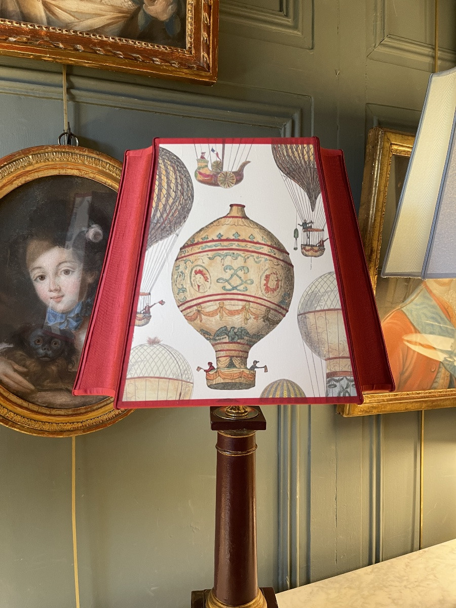 Lampe en tôle peinte XIXème, hauteur 62 cm-photo-3