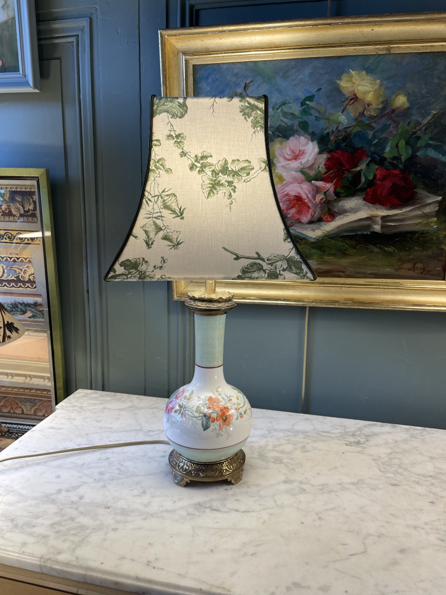 Lampe en porcelaine XIXème, hauteur 51 cm-photo-2
