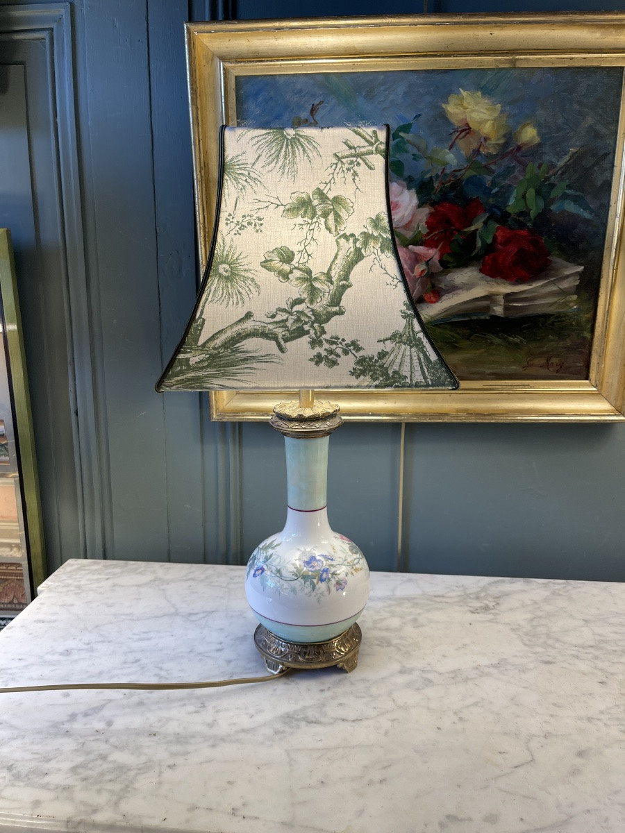 Lampe en porcelaine XIXème, hauteur 51 cm-photo-1