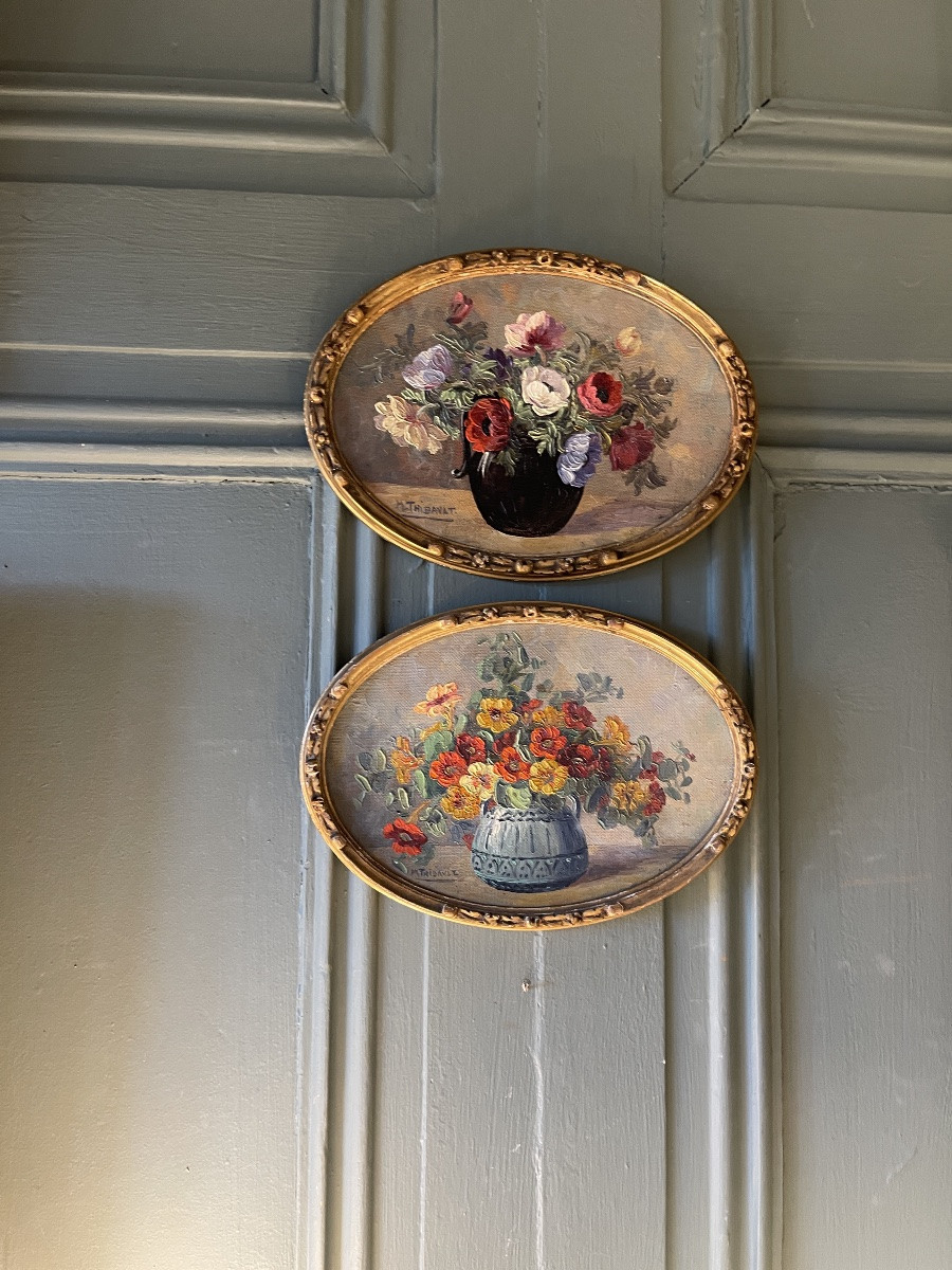 Paire de petits bouquets de fleurs, 14.5 cm x 19.5 cm-photo-4