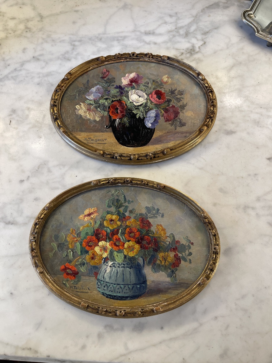 Paire de petits bouquets de fleurs, 14.5 cm x 19.5 cm-photo-5