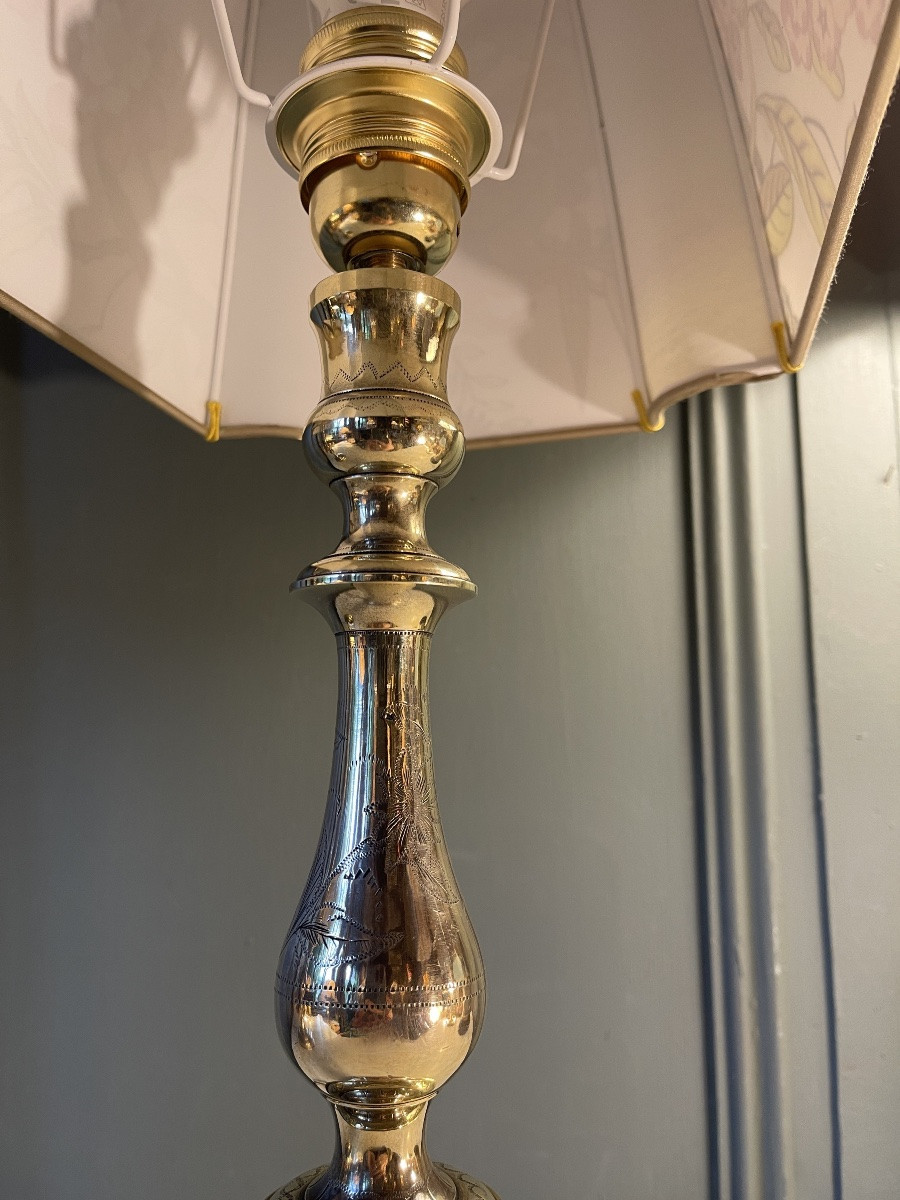Grande paire de lampes en bronze XIXème, hauteur 59 cm-photo-6