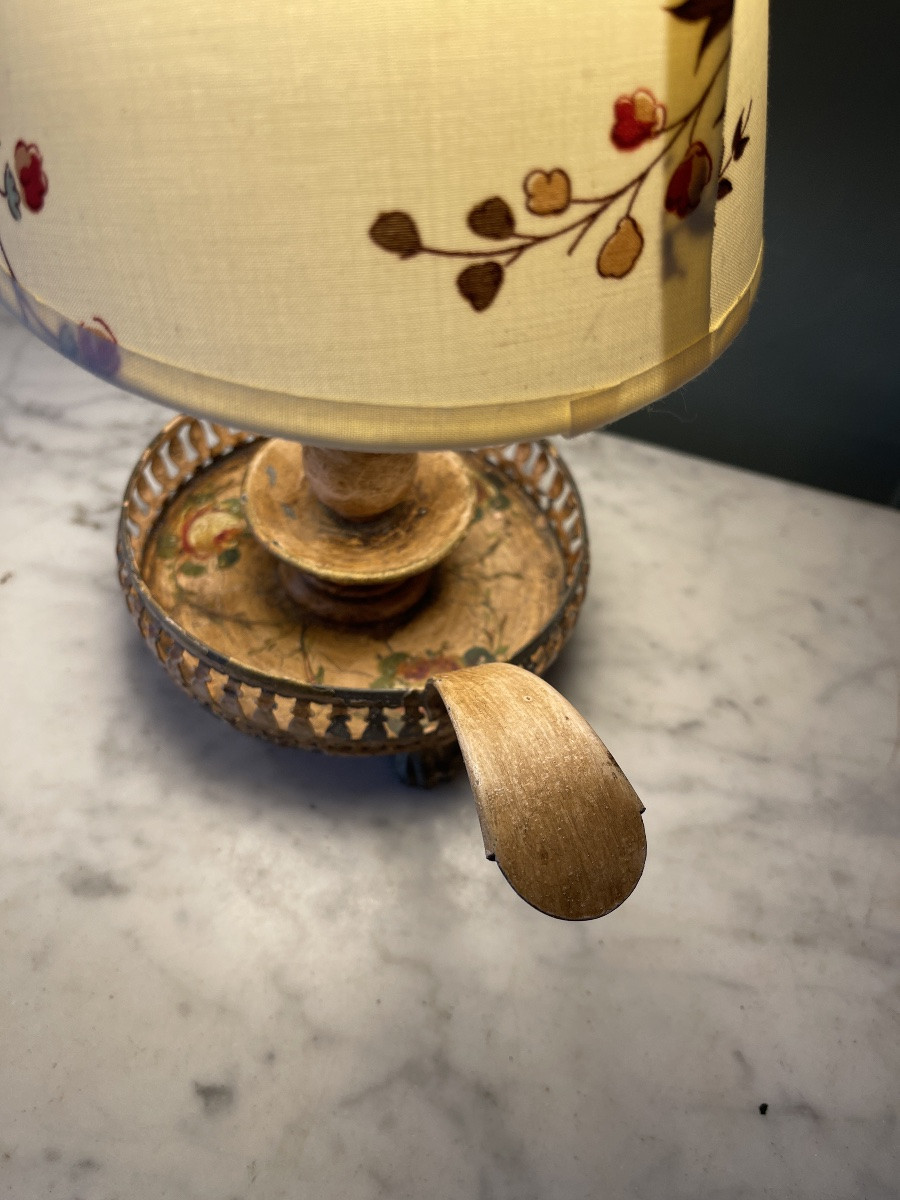 Petite lampe en tôle peinte, hauteur 24 cm-photo-4