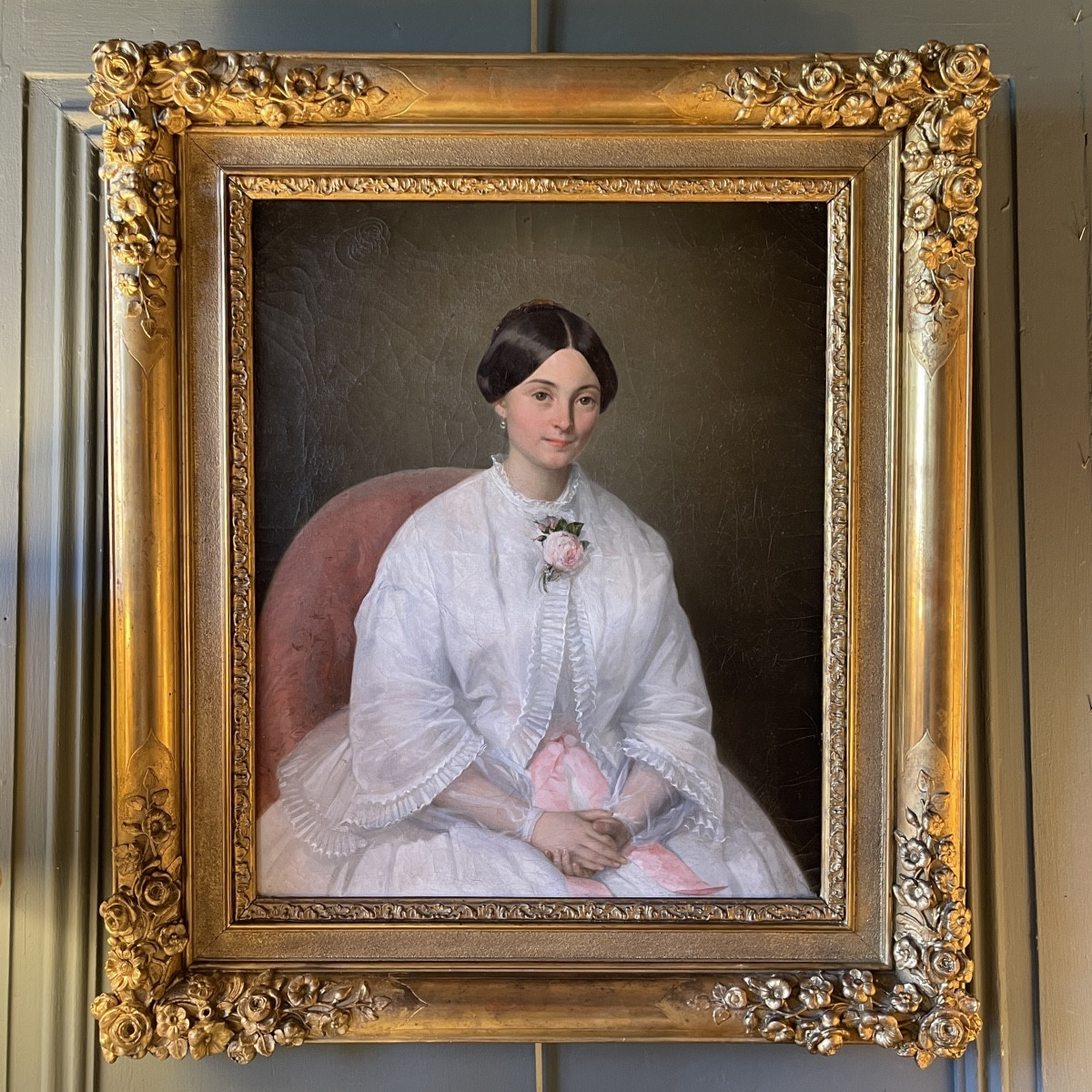 Portrait Of A Young Woman In A White Dress, 19th Century
