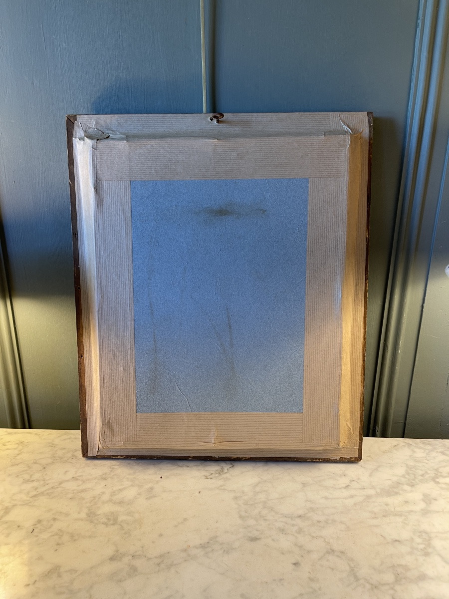 Portrait d'une jeune dame au ruban bleu, pastel XVIIIème-photo-5