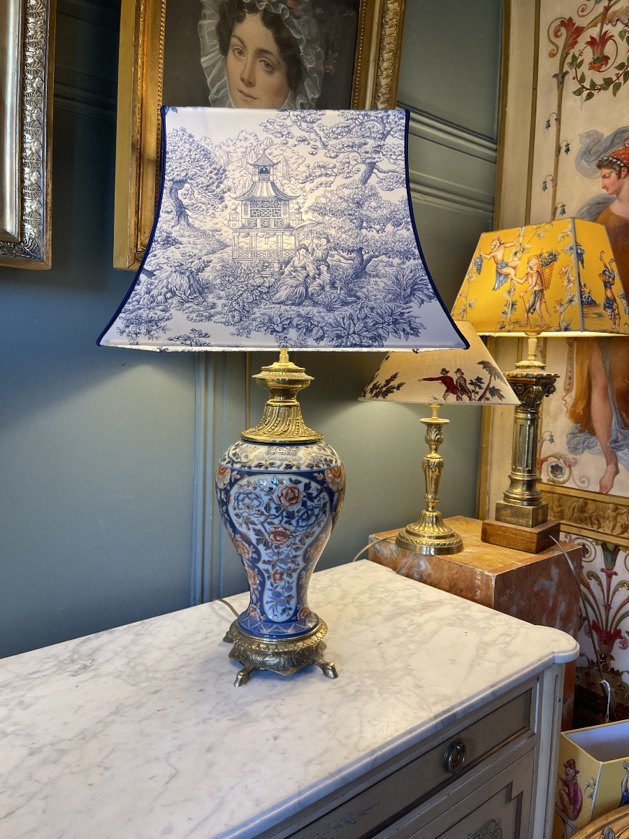 19th Century Porcelain Lamp, Height 67.5 Cm-photo-6