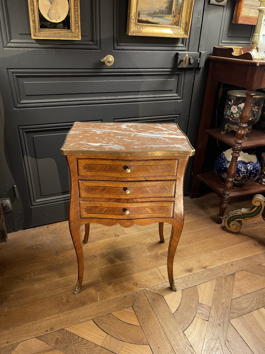Louis XV Period Chiffonier Table With "chétron", 18th Century-photo-1