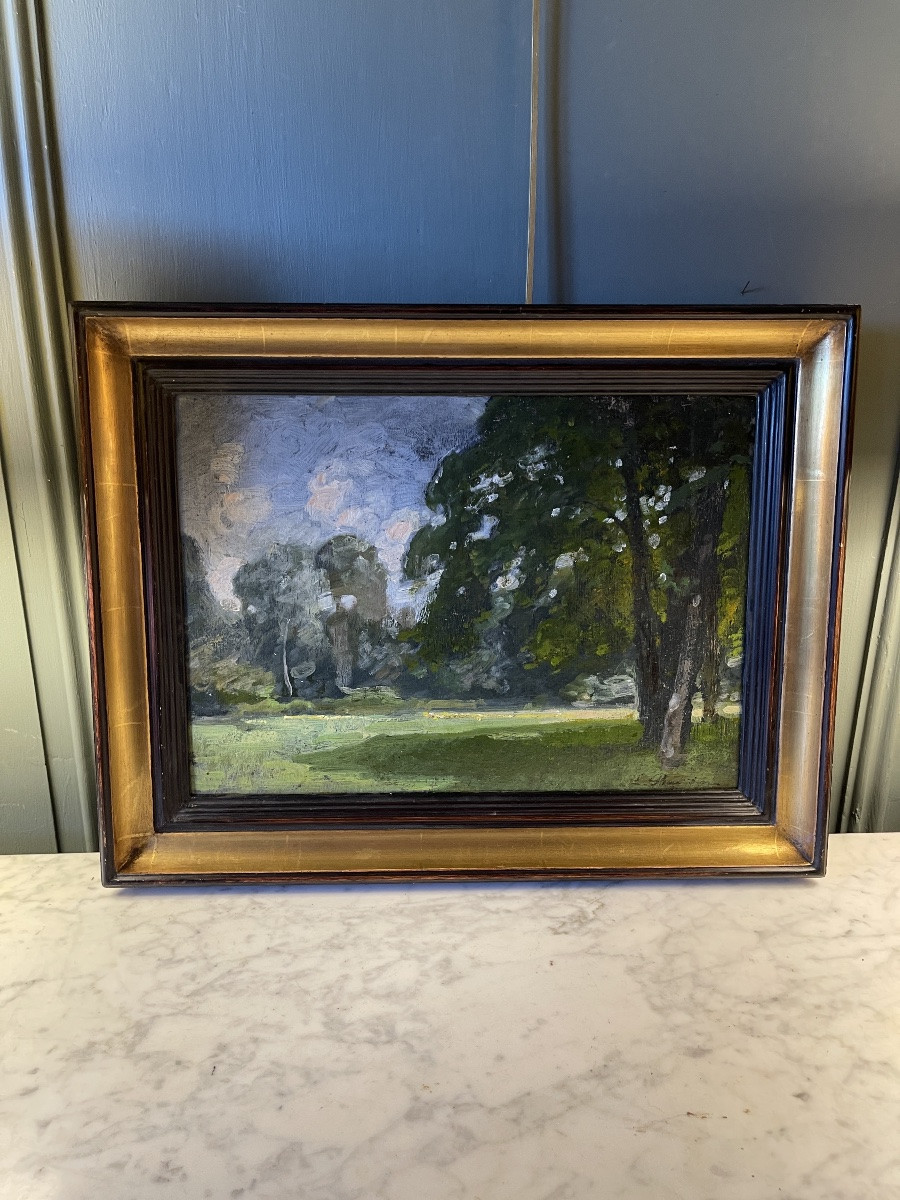 Paysage de campagne d'Eugène Baudin 1843-1907-photo-5