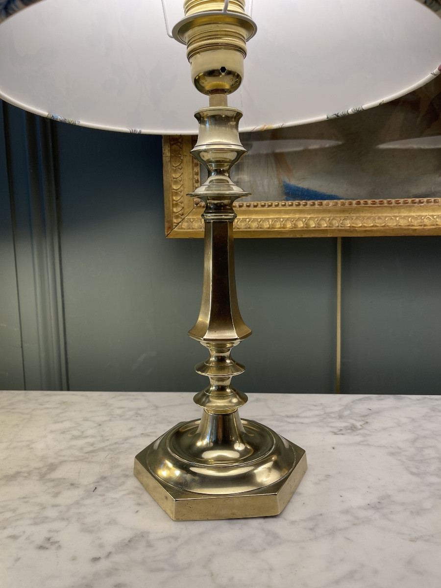 Pair Of Bronze Lamps, Height 46 Cm-photo-4