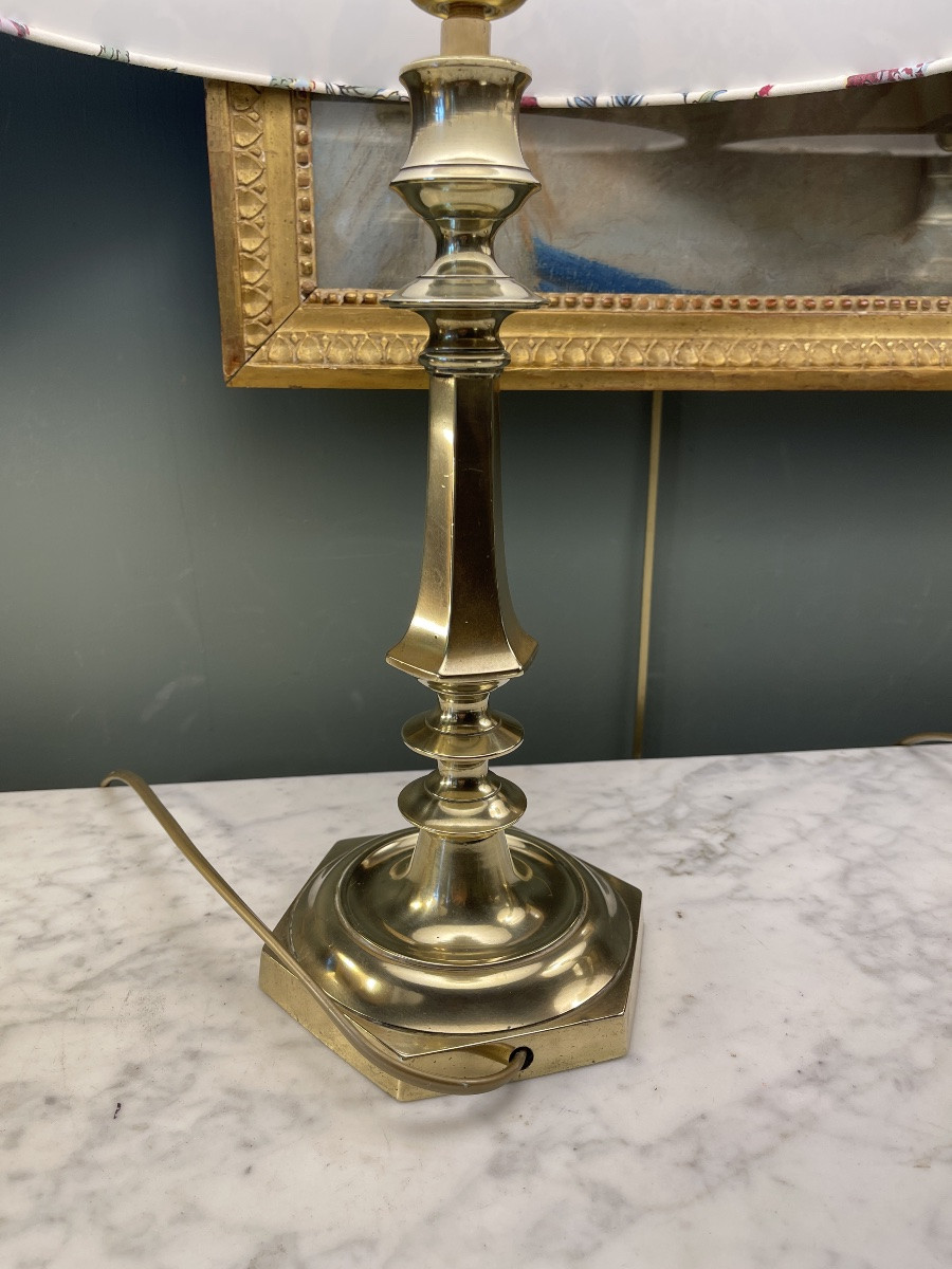 Pair Of Bronze Lamps, Height 46 Cm-photo-5