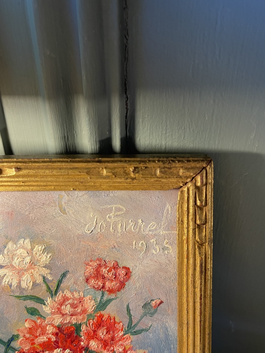 Petit tableau de fleurs daté 1935-photo-4