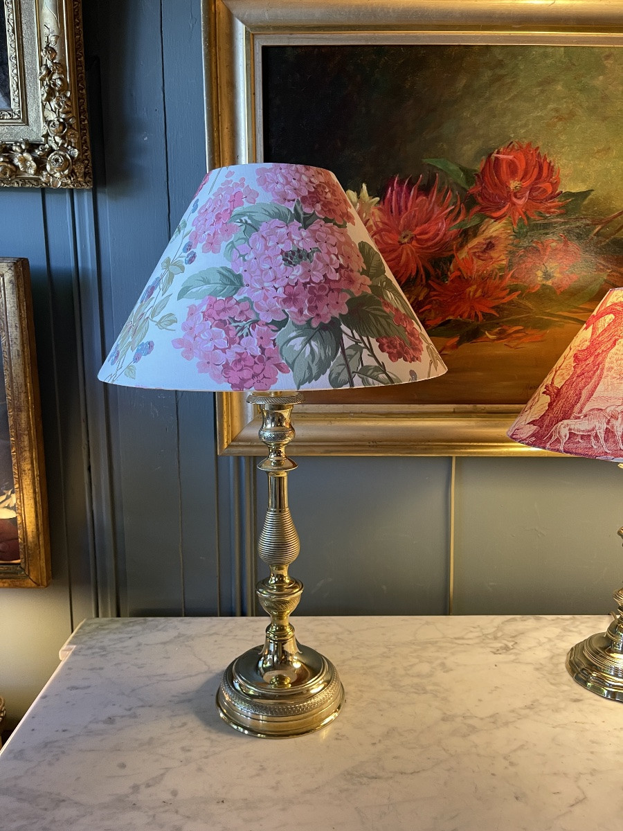 Large 19th Century Chiseled Bronze Lamp, Height 56 Cm-photo-2