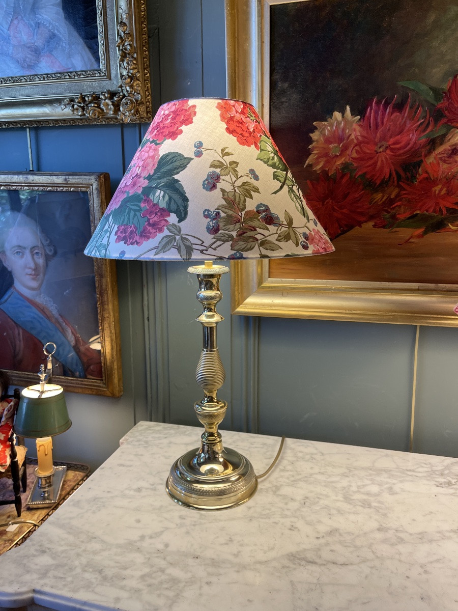 Large 19th Century Chiseled Bronze Lamp, Height 56 Cm-photo-4