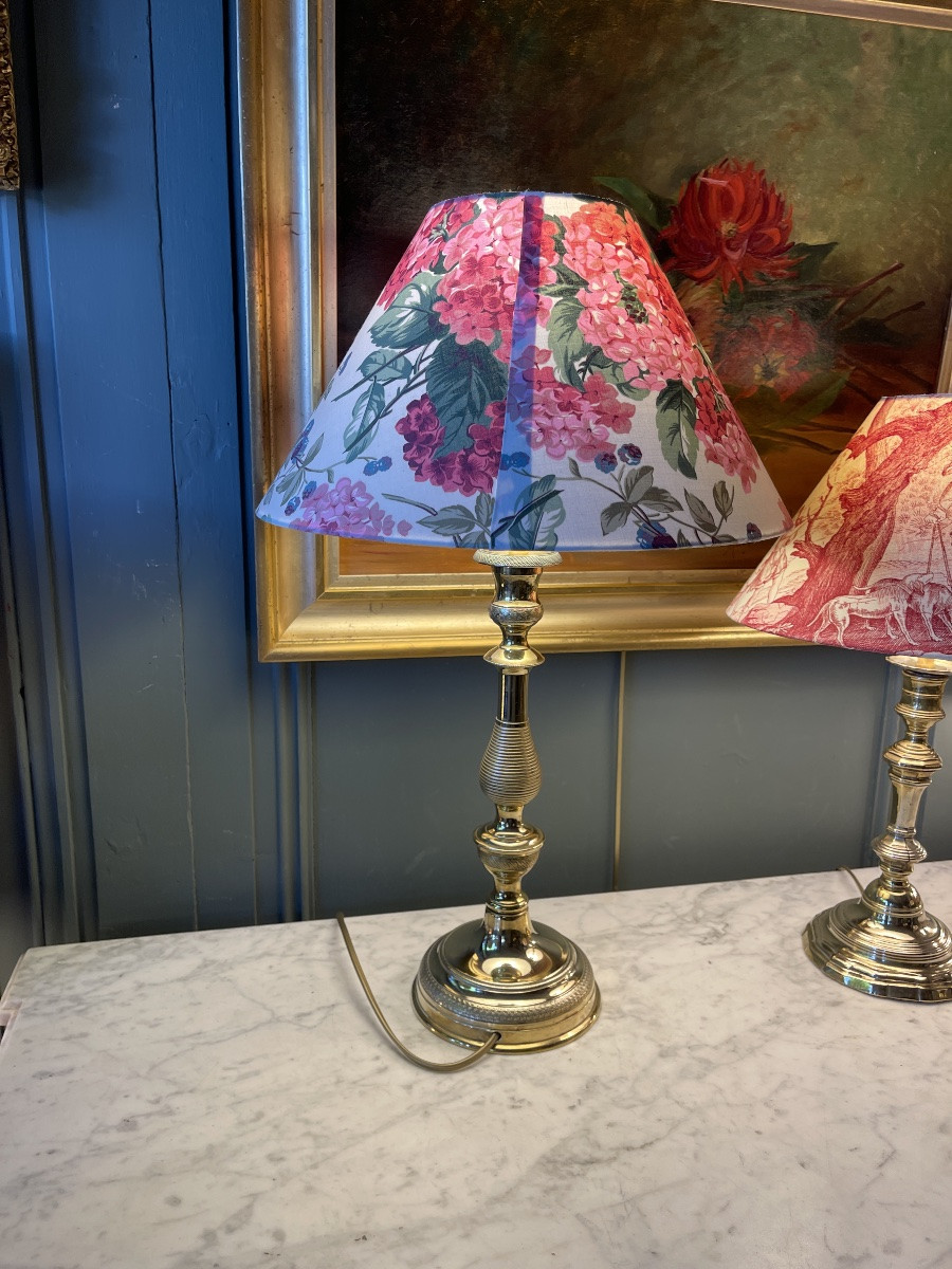 Large 19th Century Chiseled Bronze Lamp, Height 56 Cm-photo-1
