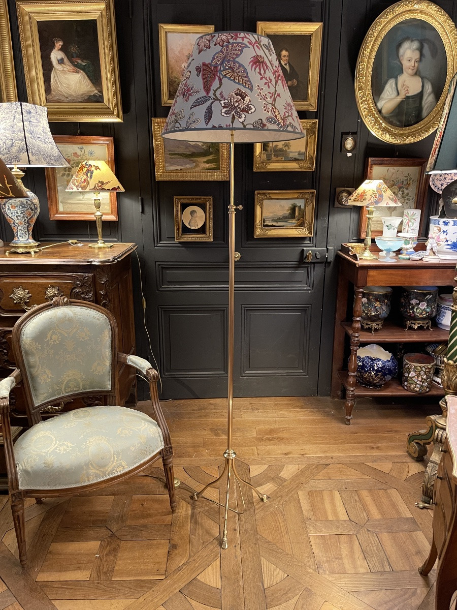 Bronze Tripod Floor Lamp With Crow's Feet, Maison Jansen, Adjustable Height.-photo-3