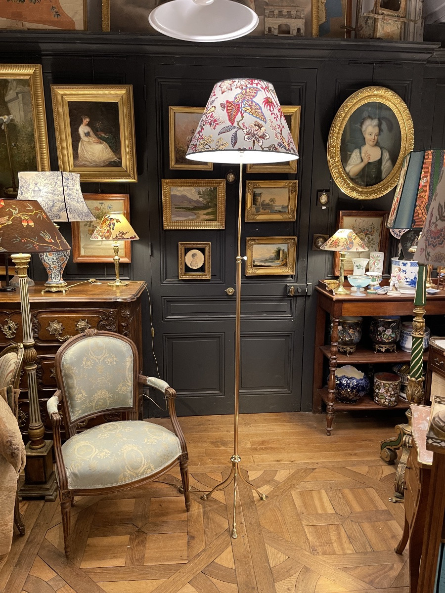 Bronze Tripod Floor Lamp With Crow's Feet, Maison Jansen, Adjustable Height.-photo-4