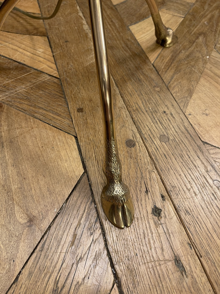 Bronze Tripod Floor Lamp With Crow's Feet, Maison Jansen, Adjustable Height.-photo-2