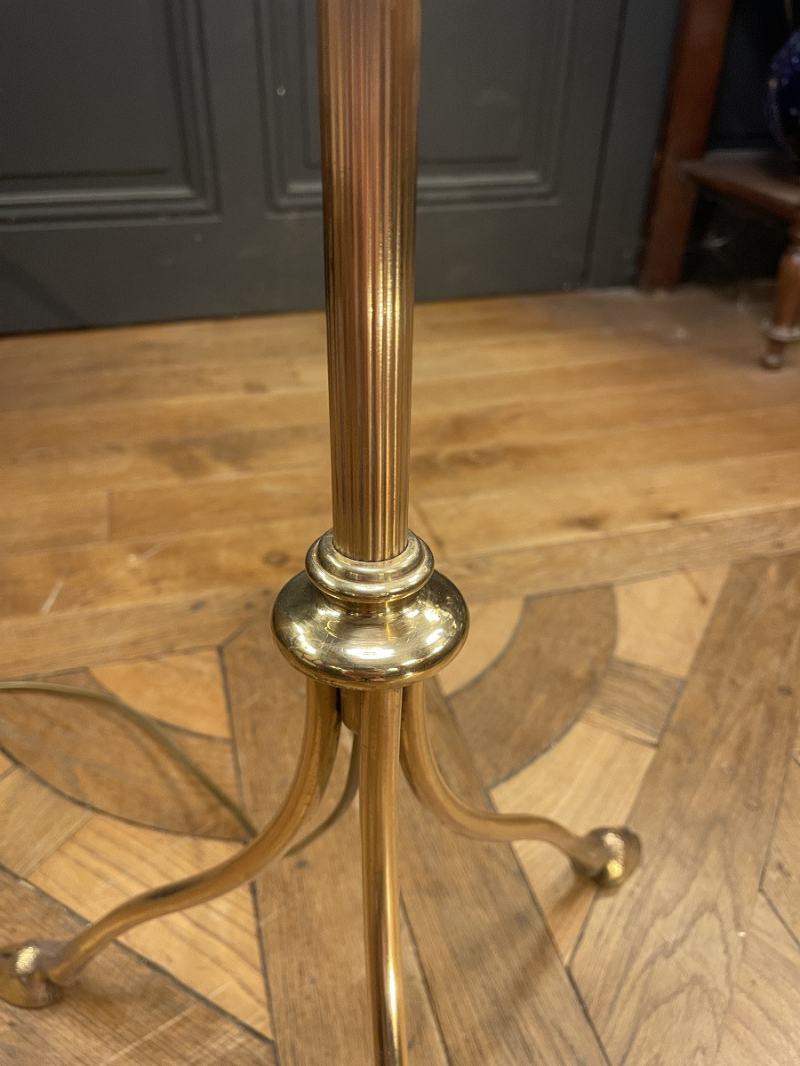 Bronze Tripod Floor Lamp With Crow's Feet, Maison Jansen, Adjustable Height.-photo-3