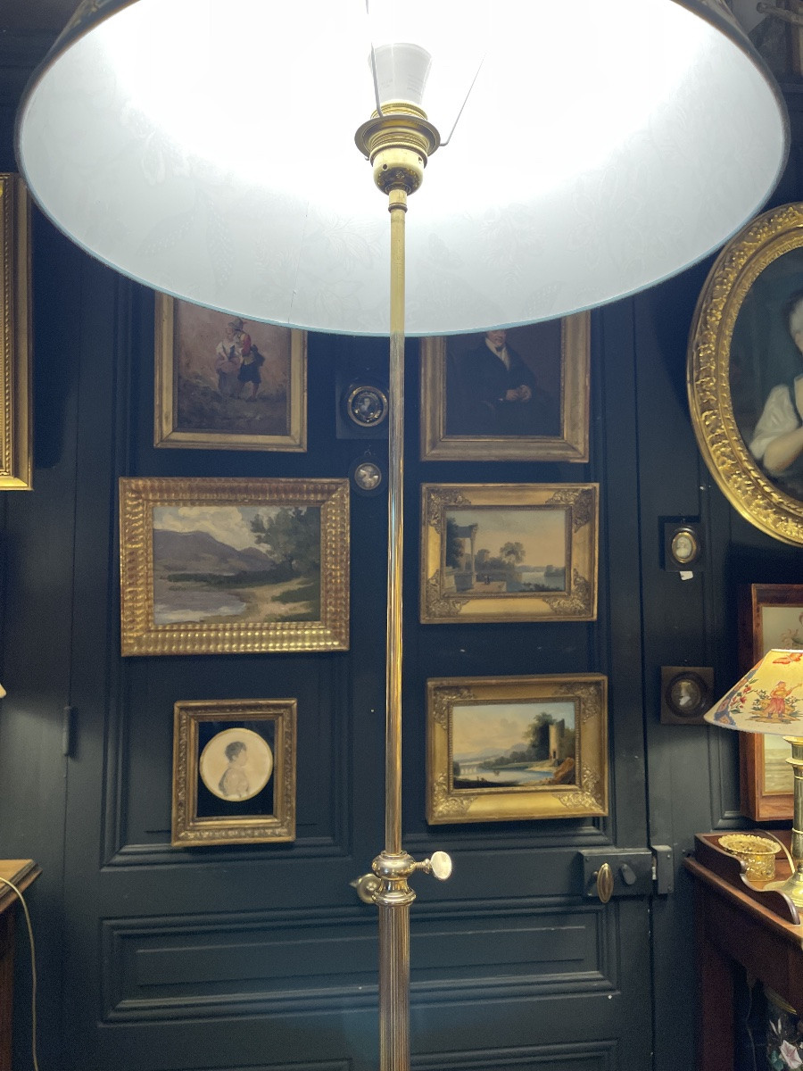 Bronze Tripod Floor Lamp With Crow's Feet, Maison Jansen, Adjustable Height.-photo-5