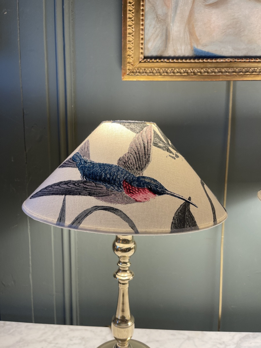 Paire de lampes en bronze, hauteur 43.5 cm-photo-3