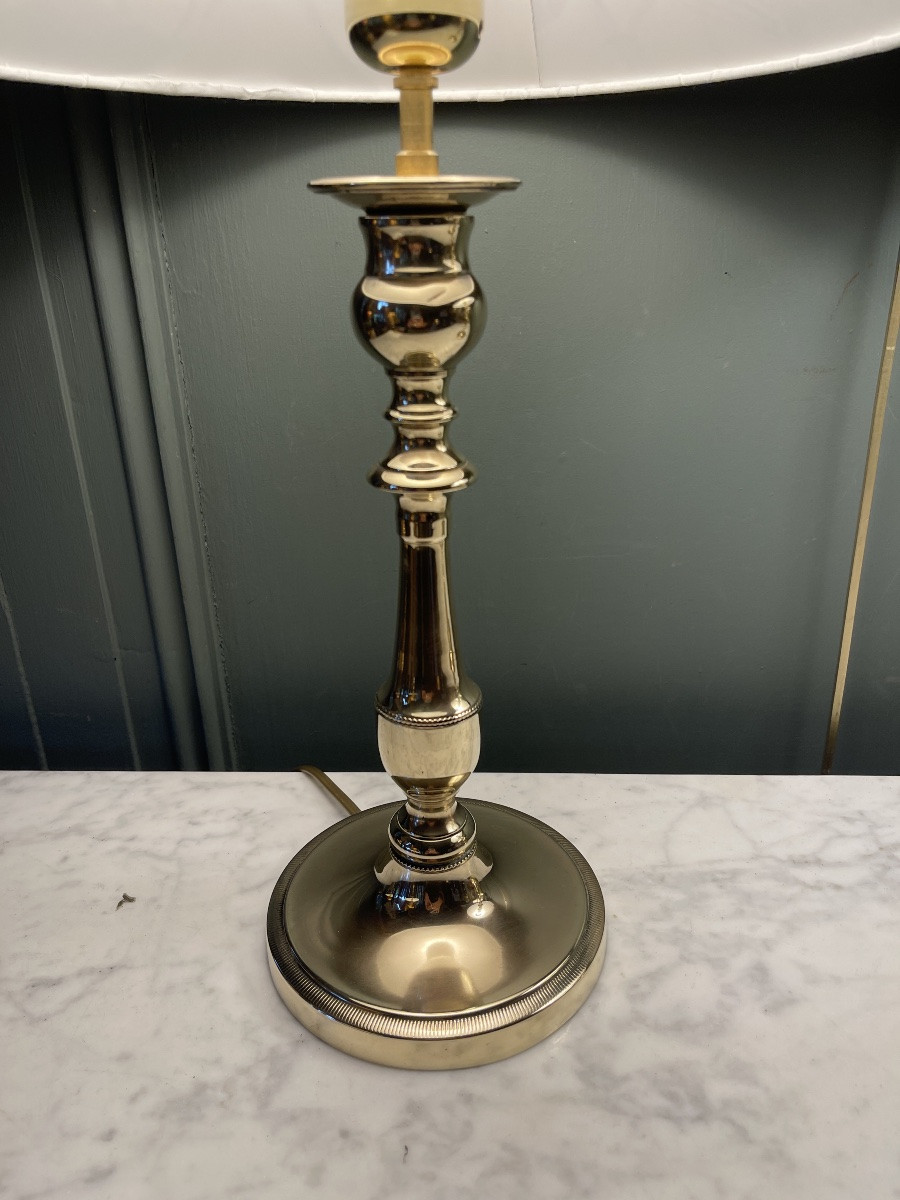 Paire de lampes en bronze, hauteur 43.5 cm-photo-5