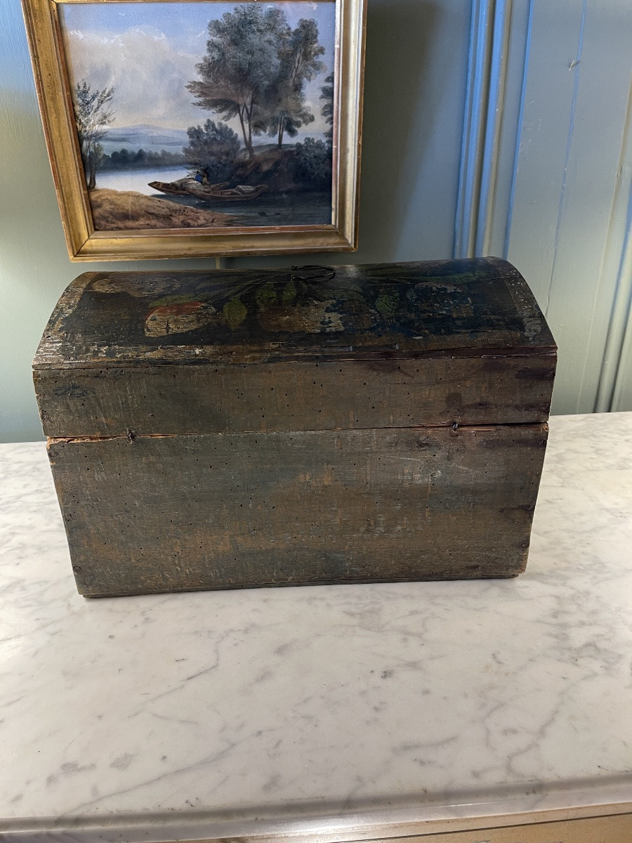 19th Century Painted Wooden Normandy Box-photo-3