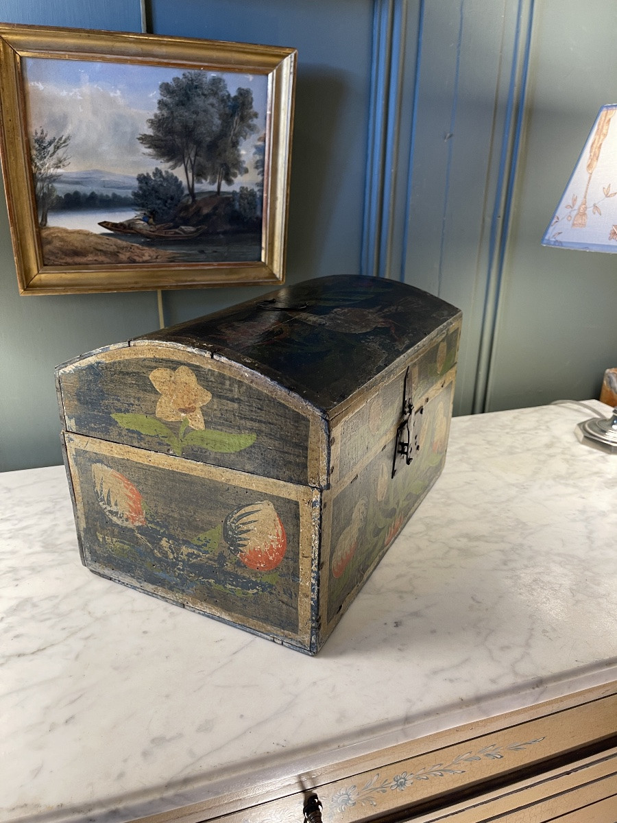 19th Century Painted Wooden Normandy Box-photo-4