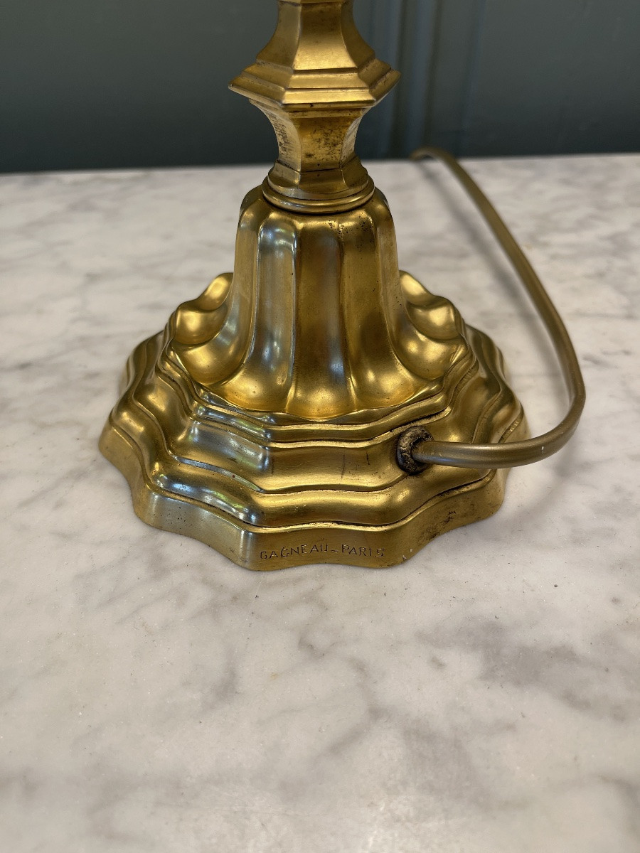 Lampe en bronze doré de la Maison Gagneau, Paris-photo-4
