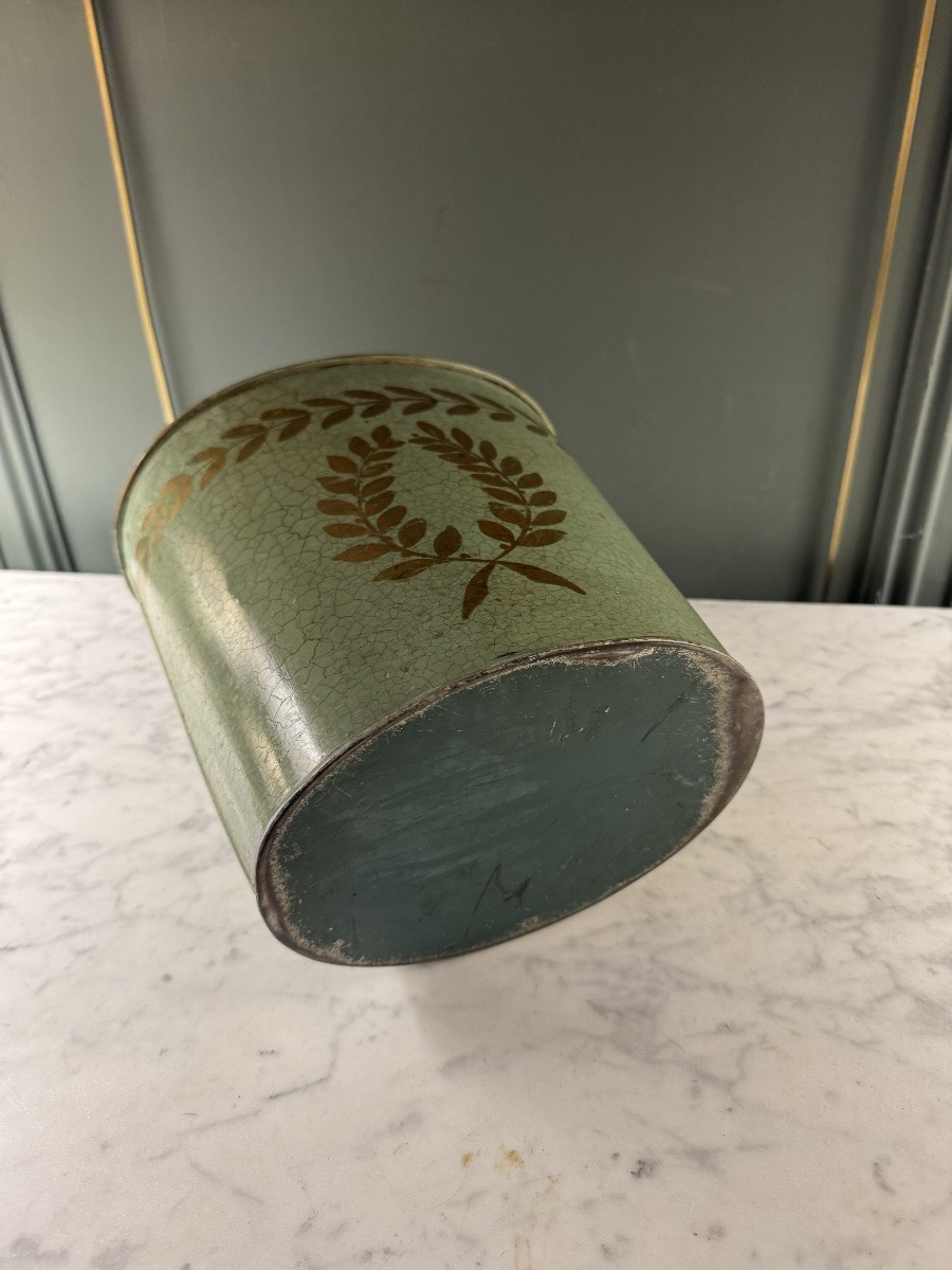 Painted Sheet Metal Wastepaper Basket, Height 23.5 Cm-photo-6