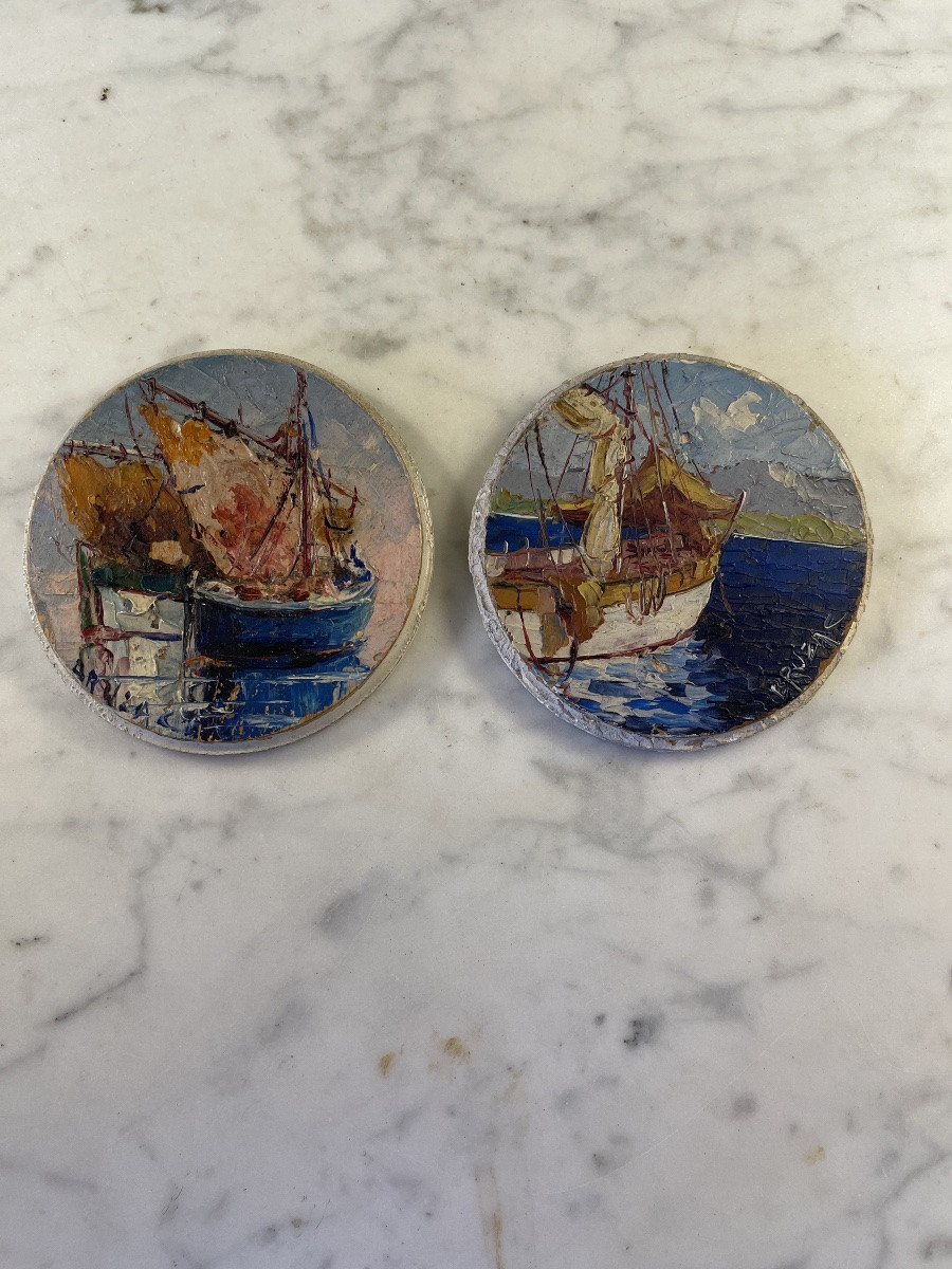 Paire de marines miniatures de Bruzac-photo-4