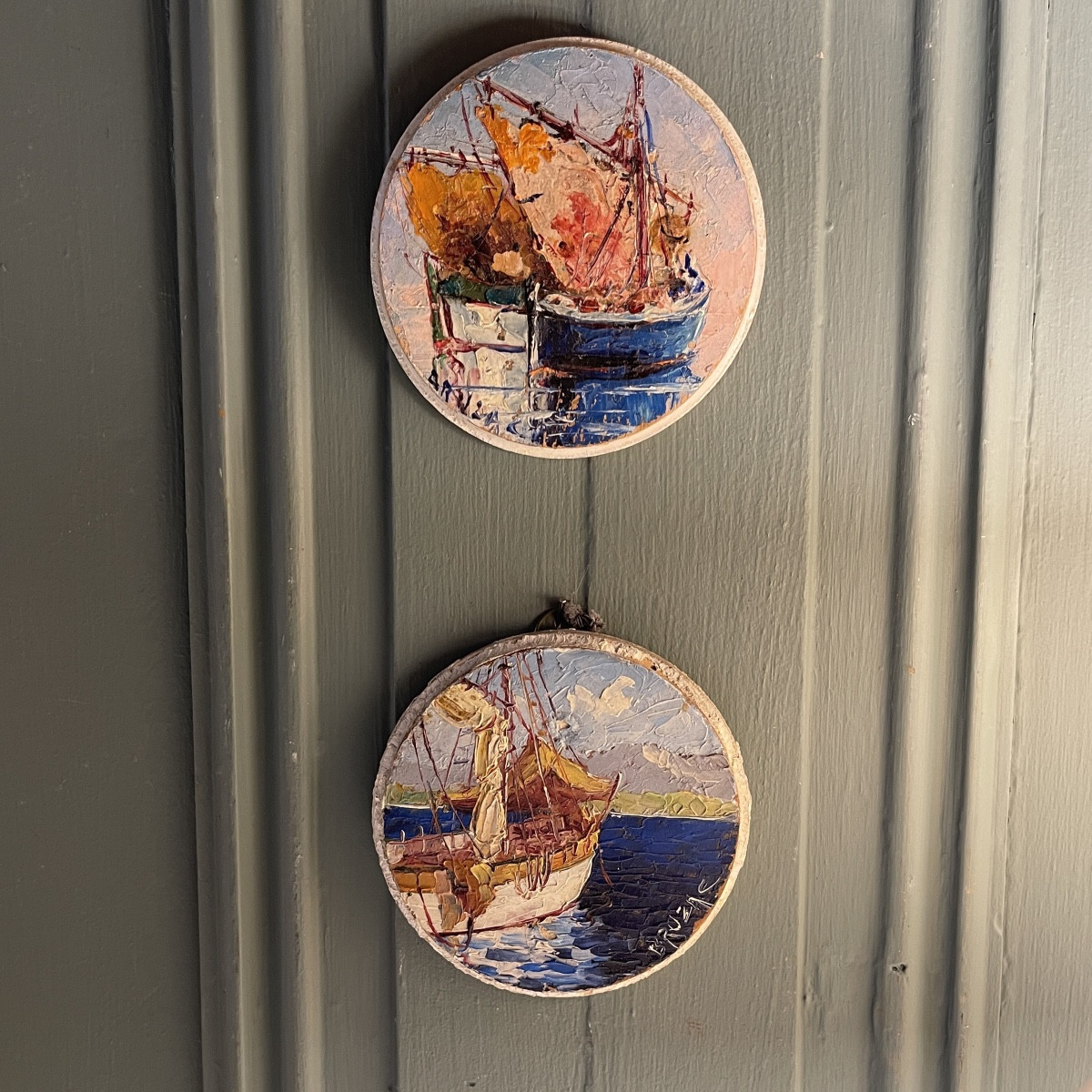 Paire de marines miniatures de Bruzac