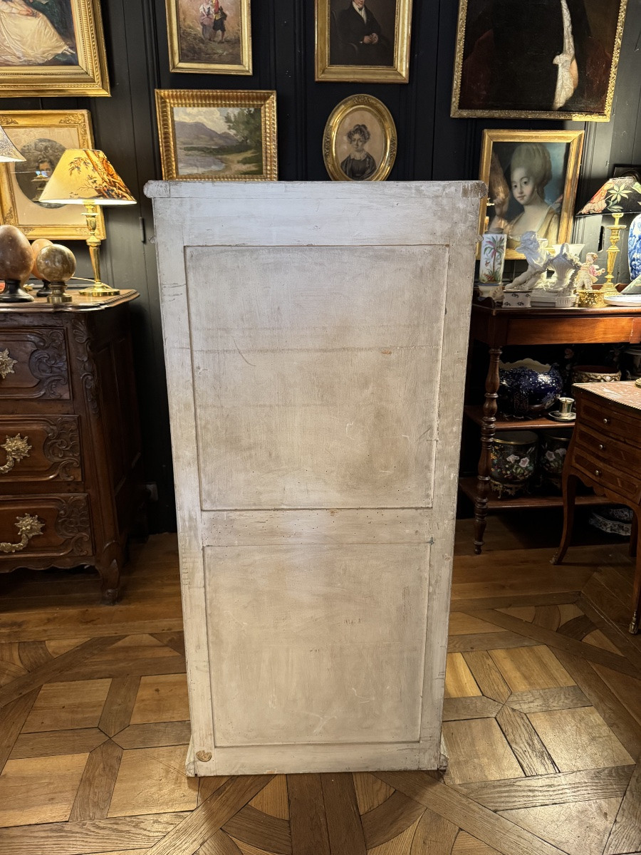 Petite vitrine en bois laqu&eacute; style Louis XVI-photo-1