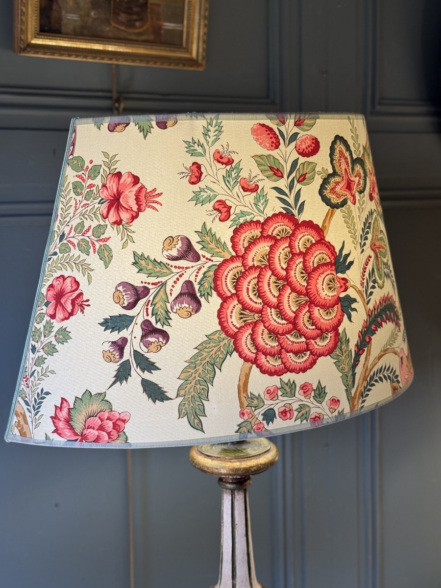 Grande lampe en bois peint tripode, Hauteur 86 cm-photo-3