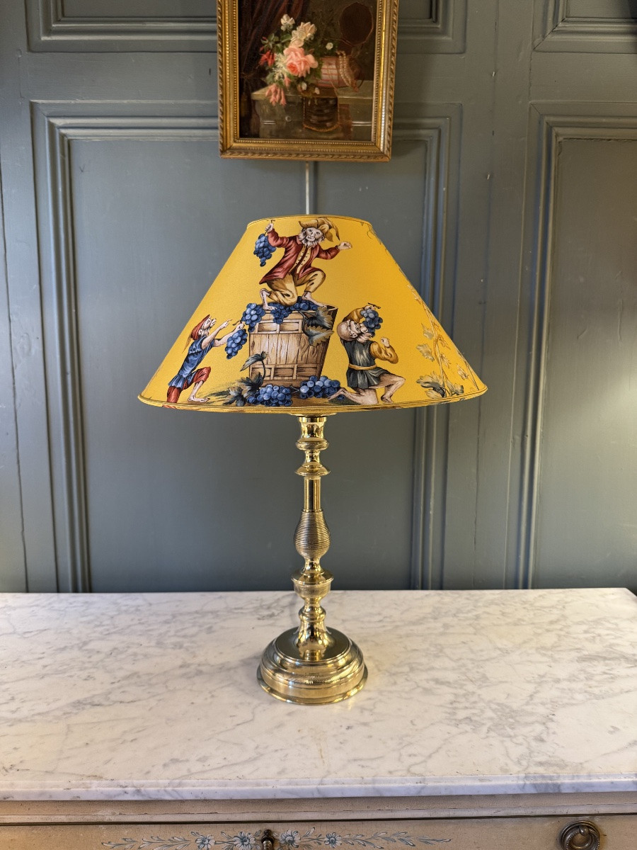 Grande lampe en bronze ciselé XIXème, hauteur 55.5 cm-photo-3