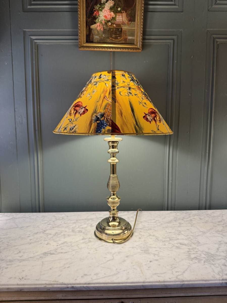 Grande lampe en bronze ciselé XIXème, hauteur 55.5 cm-photo-1