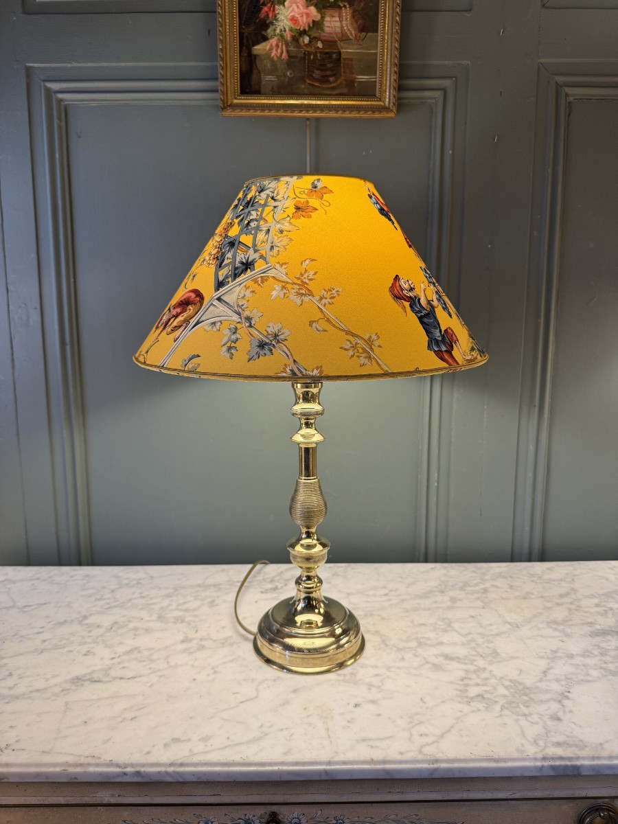 Grande lampe en bronze ciselé XIXème, hauteur 55.5 cm-photo-2