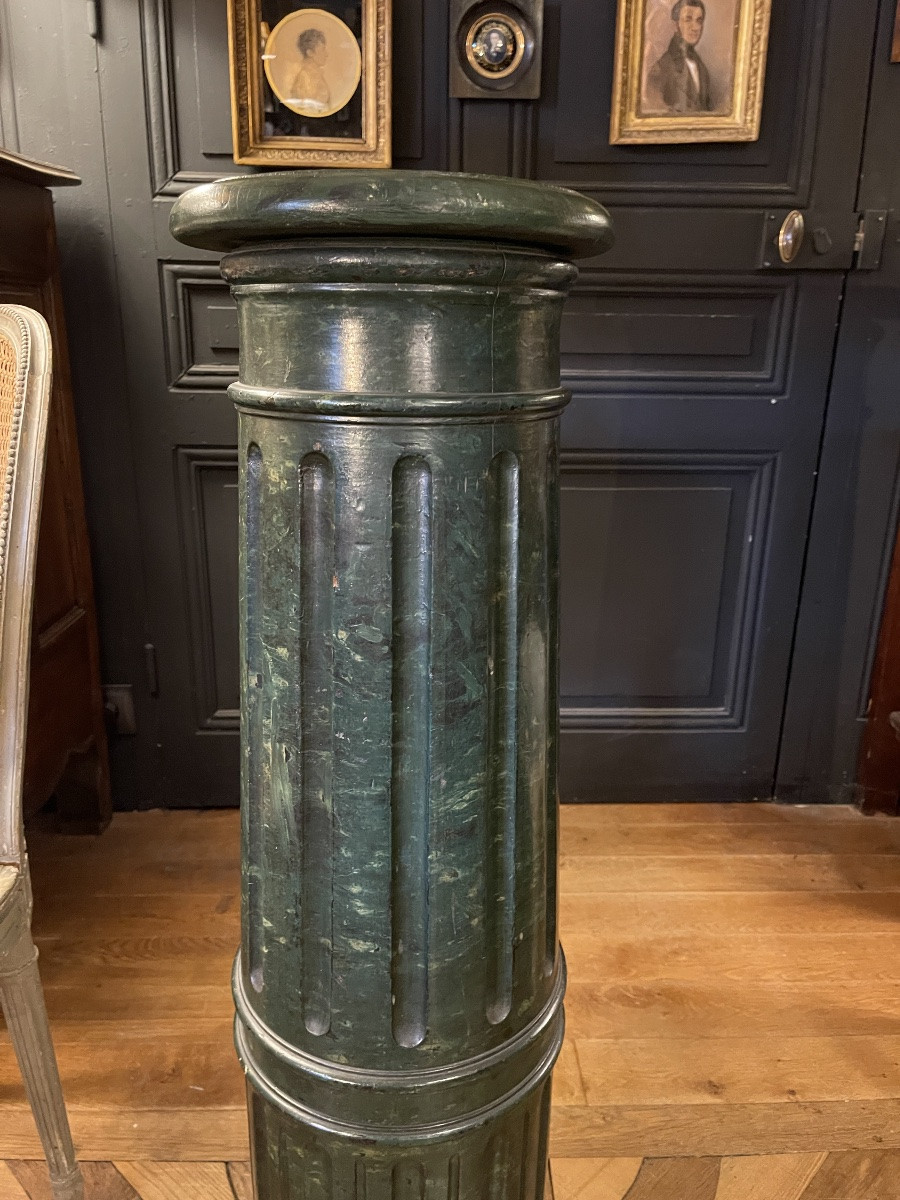 Colonne en bois peint, Hauteur 91 cm-photo-4