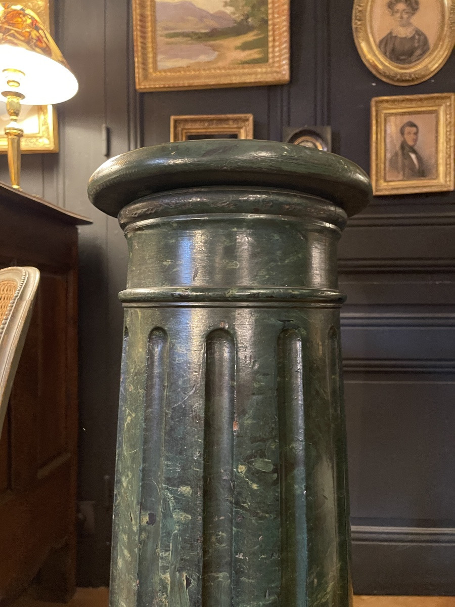 Colonne en bois peint, Hauteur 91 cm-photo-1
