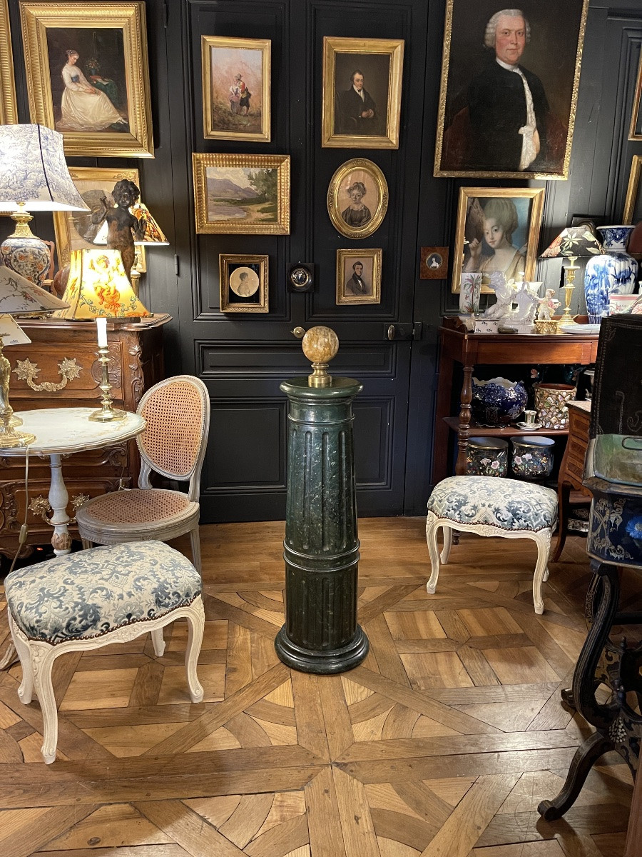 Colonne en bois peint, Hauteur 91 cm-photo-6
