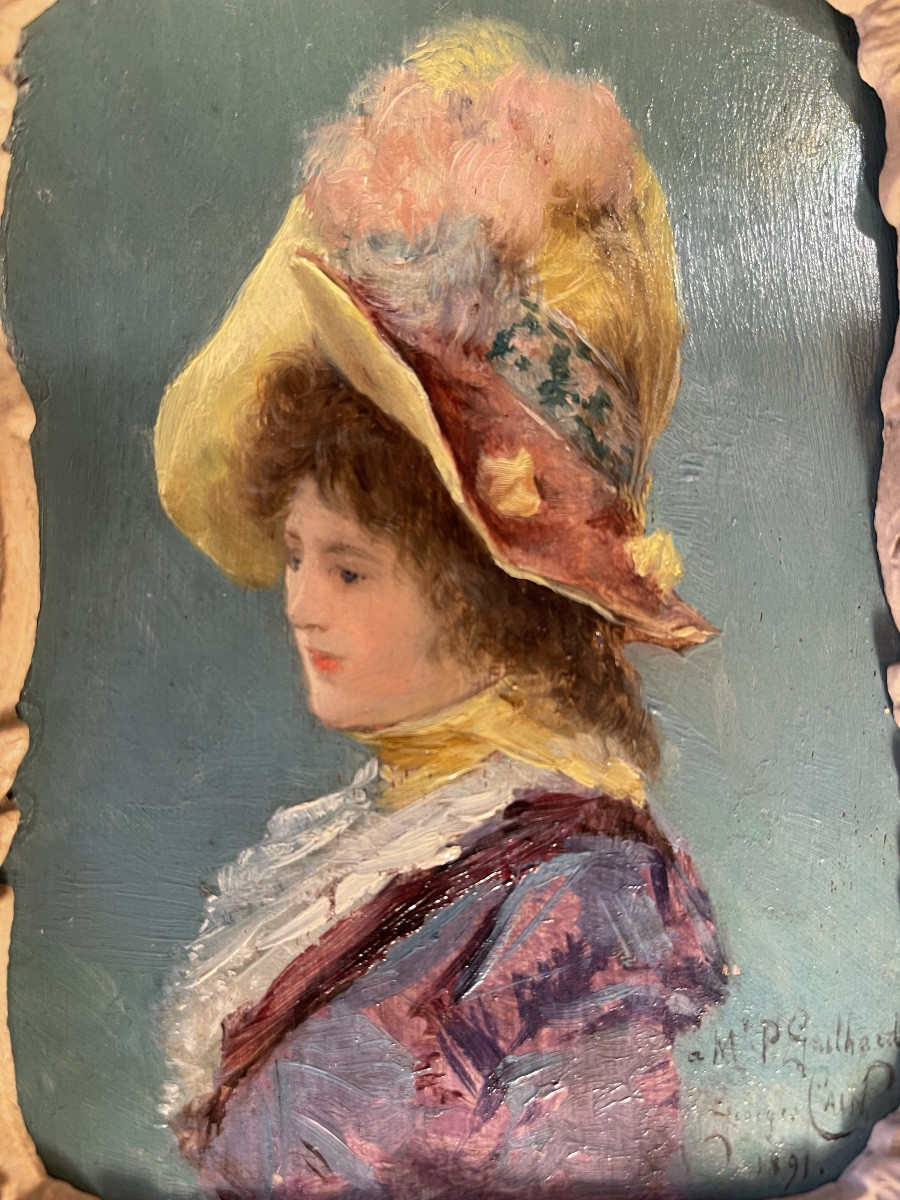 Portrait d'une élégante de la belle époque de Georges Cain daté 1891-photo-3