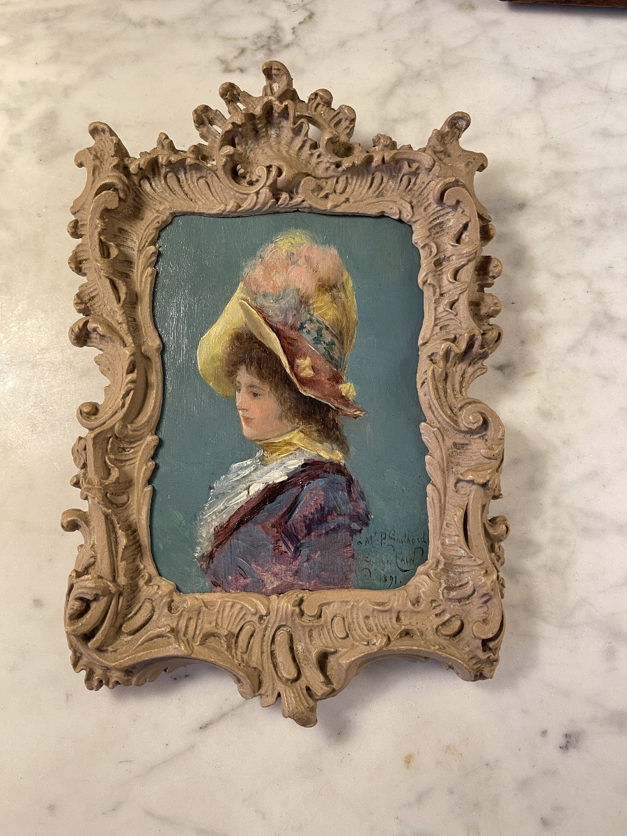 Portrait d'une élégante de la belle époque de Georges Cain daté 1891-photo-6