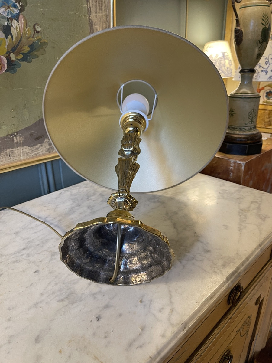 Bronze Lamp, Height 35 Cm-photo-3